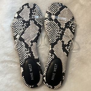 Nine West snake print clear strap sandals ✨🐍